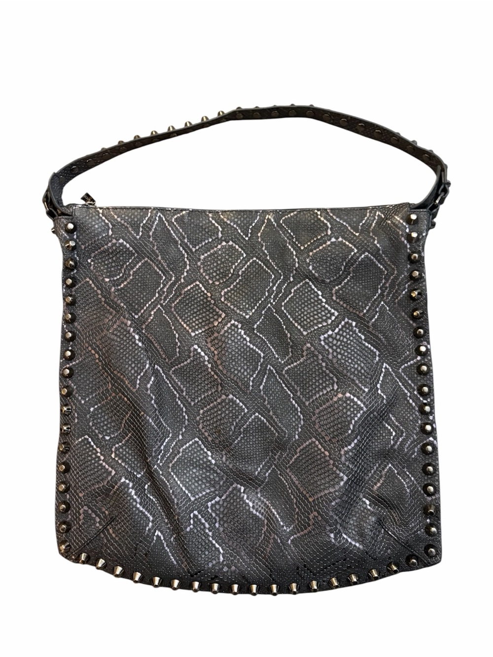 Sorial Punk Grunge Gray Snake Python Studded Shoulder Bag Purse Indie Sleaze